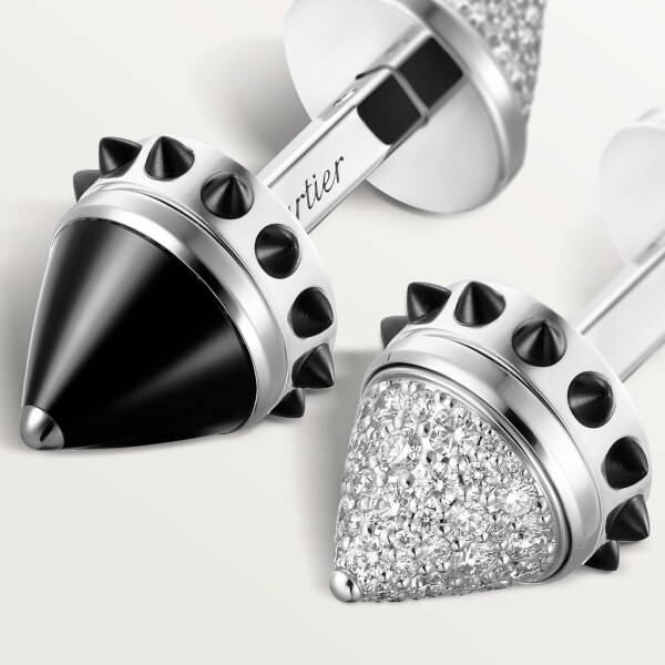 Clash [Un]limited cufflinks Rhodium-finish white gold, onyx, diamonds.